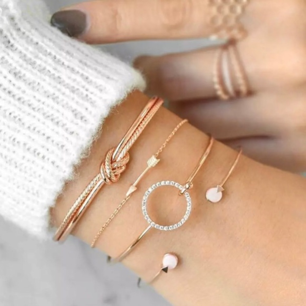 NEW!๐๐BUNDLE!!!๐4๐GOLDEN BRACELETS!๐๐๐PINK! - Picture 4 of 8